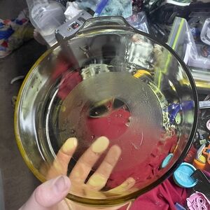 Mexican Round Vintage Amber Glass CASSEROLE Dish 8.5"